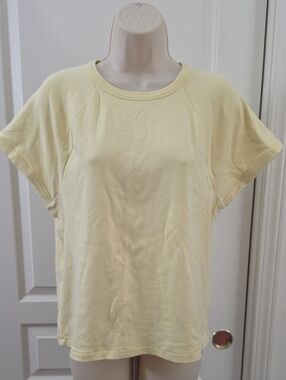 Madewell | Butter Yellow Cotton Closet Staple ShortSleeve Crewneck Raglan Top-XL